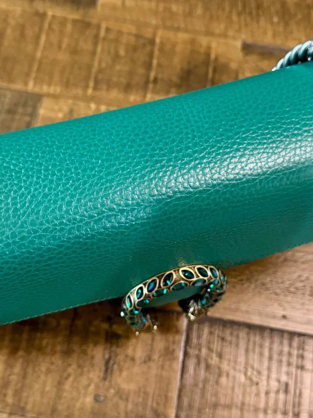 GUCCI Handbag Dionysus Dollar Calf/Strass Emerald #400249 CAOGX
